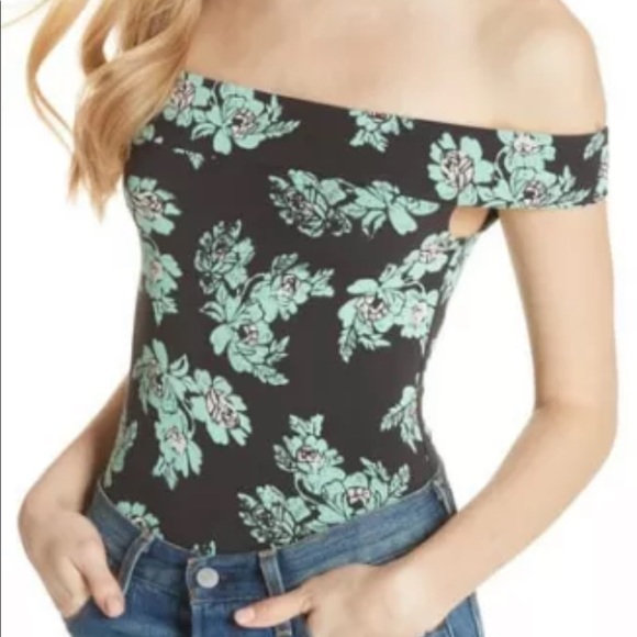 Free People Womens So Much OB799514 Bodysuit Floral Black Combo Black Size XS - Picture 2 of 8